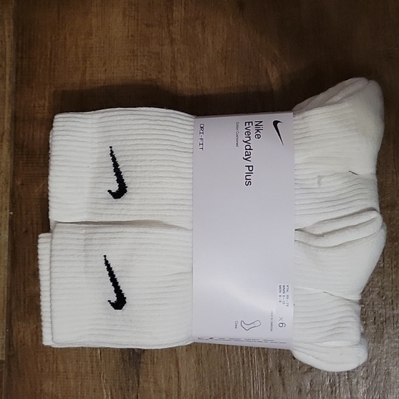 NWT: NIKE Everyday Plus DRI-FIT Cotton Cushioned Crew Socks 6 Pack - Picture 1 of 7